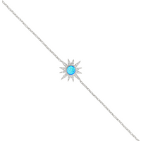 Blue Opal Sun Sterling Silver Bracelet