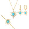 Blue Opal Sun Sterling Silver Necklace Earring and Bracelet Set buy online shopping cheap sale