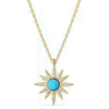 Blue Opal Sun Sterling Silver Necklace buy online shopping cheap sale