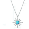 Blue Opal Sun Sterling Silver Necklace buy online shopping cheap sale