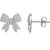 Bowtie Ribbon Earring Zirconia Sterling Silver Stud buy online shopping cheap sale