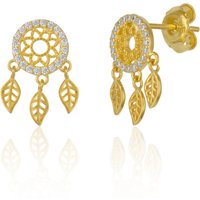 Braided Dreamcatcher Sterling Silver Drop Stud Earring