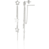 Chain and Stars Sterling Silver Drop Earring buy online shopping cheap sale