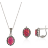 Circle Red Opal High Quality Sterling Silver Set buy online shopping cheap sale