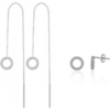 Circle Round One Drop One Stud Earring Sterling Silver Set buy online shopping cheap sale
