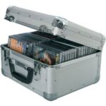 Citronic  Aluminium Metal CD Storage Box Flight Carry Case – Holds 40 – Secure Lock 2 Keys