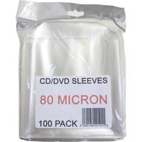 Clear Disk Sleeves 100 pack 80 Micron