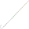 Colourful Rainbow Jewelled Sterling Silver Chain Bracelet buy online shopping cheap sale