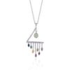 Colourful Rainbow Rain Drop Necklace in Sterling Silver buy online shopping cheap sale
