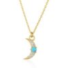 Crescent New Moon Opal Sterling Silver Necklace buy online shopping cheap sale