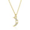 Crescent New Moon Opal Sterling Silver Necklace buy online shopping cheap sale