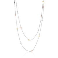 Dorissa Multicolour Sterling Silver Beaded Double Necklace