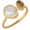 Double Natural Gemstone Adjustable Sterling Silver Ring buy online shopping cheap sale