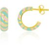 Enamel Nude Color Rainbow Sterling Silver Chunky Earring buy online shopping cheap sale