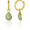 Enamelled Jewelled Sterling Silver Drop Hoop Earring buy online shopping cheap sale