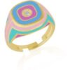 Enamelled Sterling Silver Signet Ring With Gemstone buy online shopping cheap sale