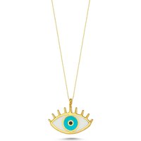 Evil Eye Eyelash Sterling Silver Gold Vermeil Necklace