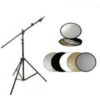 Ex-Pro - [Pack] Professional Photography Light Reflector Stand with Ex-Pro 5 -in- 1 Photographic Light Reflector - 42" Silver buy online shopping cheap sale