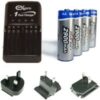 Ex-Pro Ultra Fast 1 Hour Battery Worldwide Travel Charger + 4 x AA 2900mAh Batteries buy online shopping cheap sale