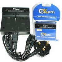 Ex-Pro® Canon LP-E8, LP E8, LPE8, LC-E8E – Dual (Twin) Battery Fast Charge Digital Camera Charger