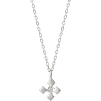 Four Cube Blocks Natural Textured Sterling Silver Authentic Pendant Necklace