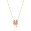 Four Leaf Clover Sterling Silver Necklace - Pink buy online shopping cheap sale