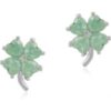Four Leaves Clover Sterling Silver Stud Earring - Green buy online shopping cheap sale