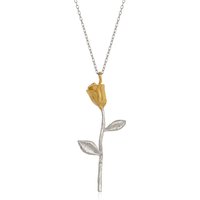 Gold Color Rose Sterling Silver Necklace