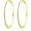 Gold Plated 50mm Hoop Earrings Created with Zircondia® Crystals buy online shopping cheap sale