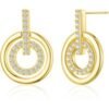 Gold Plated Double Circle Drop Earrings Created with Zircondia® Crystals buy online shopping cheap sale