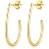 Gold Plated Oval Hoop Earrings buy online shopping cheap sale