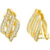 Gold Plated Triple Row Clip On Earrings Created with Zircondia® Crystals buy online shopping cheap sale