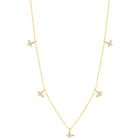 Gold Plated White Butterfly Sterling Silver Necklace
