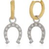 Gold Vermeil Hoop Sterling Silver Horseshoe Equestrian Earring buy online shopping cheap sale