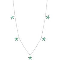 Green Star Sterling Silver Charm Necklace