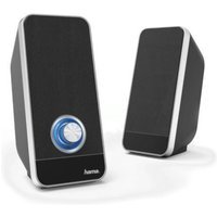 Hama Sonic LS-206 2.0 Speaker System, 3.5 mm Jack, USB-A for Power, Backlit Volume Control