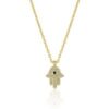 Hamsa Hand Necklace Sterling Silver With Blue Stone buy online shopping cheap sale