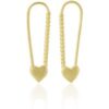 Heart Beaded Safety Pin Sterling Silver Earring buy online shopping cheap sale