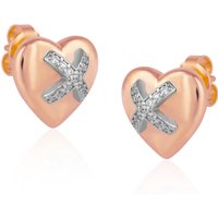 Heart X Sterling Silver Stud Earring