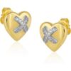 Heart X Sterling Silver Stud Earring buy online shopping cheap sale