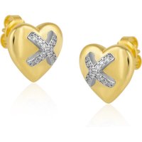 Heart X Sterling Silver Stud Earring