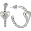Hoop Heart Pave Sterling Silver Earring buy online shopping cheap sale