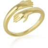 Hug Ring With Hands Sterling Silver and Gold Plated buy online shopping cheap sale