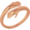 Hug Ring With Hands Sterling Silver and Gold Plated buy online shopping cheap sale