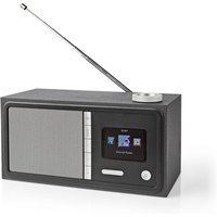 Internet FM Radio | 18W | Wi-Fi, Bluetooth, Alarm Clock, Snooze, Remote and App Control,  Aux Jack | Black/Grey