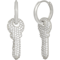Key Silver Hoop Sterling Silver Earring