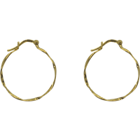 Lightly Twisted Sterling Silver Hoop Earring