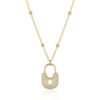 Lock Pendant Necklace With Beaded Chain Sterling Silver buy online shopping cheap sale