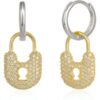 Lock Silver Hoop Sterling Silver Earring buy online shopping cheap sale