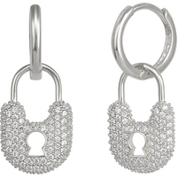 Lock Silver Hoop Sterling Silver Earring